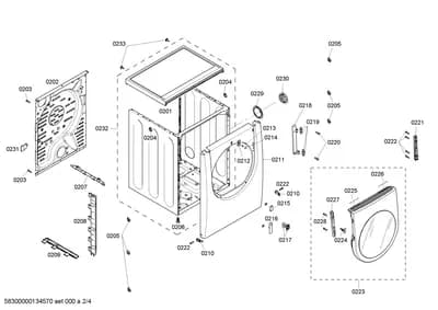 Door & Housing, Screws (0201-0233)