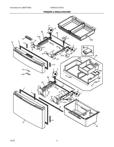 FREEZER & MIDDLE DRAWER