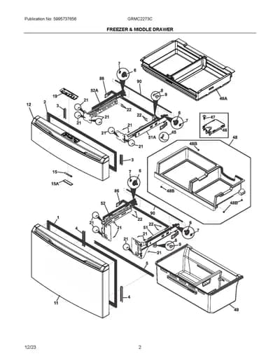 FREEZER & MIDDLE DRAWER