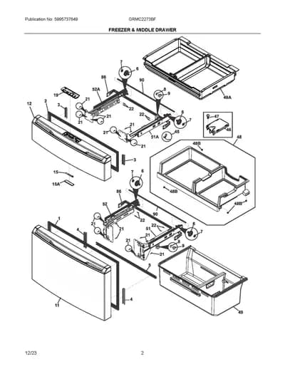 FREEZER & MIDDLE DRAWER