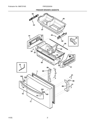 FREEZER DRAWER, BASKETS