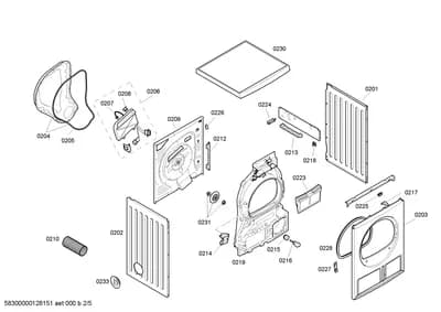 Door & Housing, thermostats (0201-0237)