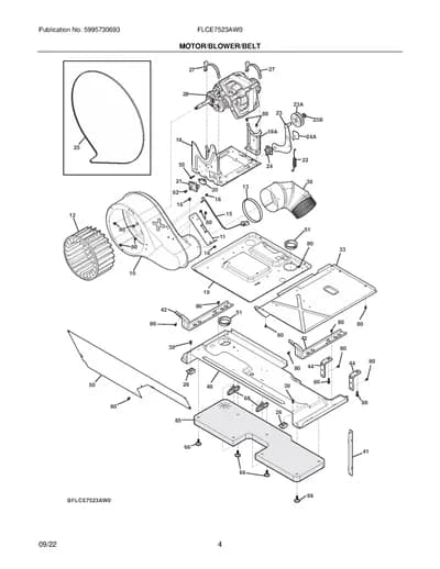 MOTOR/BLOWER/BELT