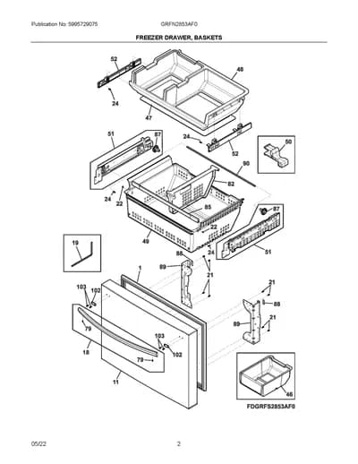 FREEZER DRAWER, BASKETS