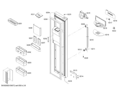shelves trays, Door & Housing (0201-0230)