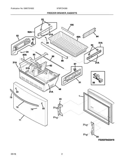FREEZER DRAWER, BASKETS