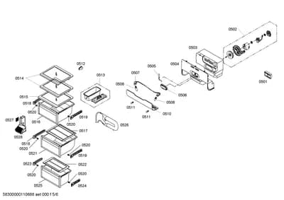 doors & housing, vegetabledrawers (0501-0528)