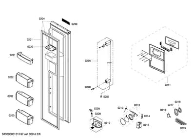 shelves trays, doors & housing (0201-0221)