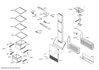 Door & Housing, shelves trays (0502-0581)