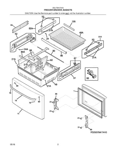 FREEZER DRAWER, BASKETS