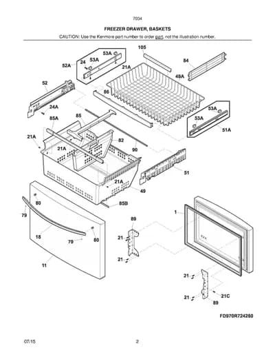 FREEZER DRAWER, BASKETS