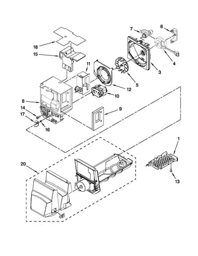 MOTOR AND ICE CONTAINER PARTS