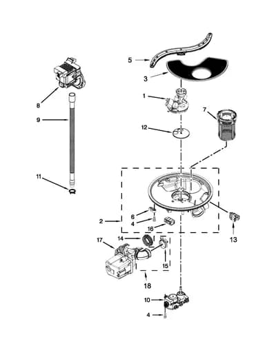 PUMP, WASHARM AND MOTOR PARTS