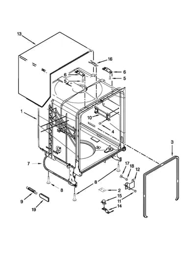 TUB AND FRAME PARTS