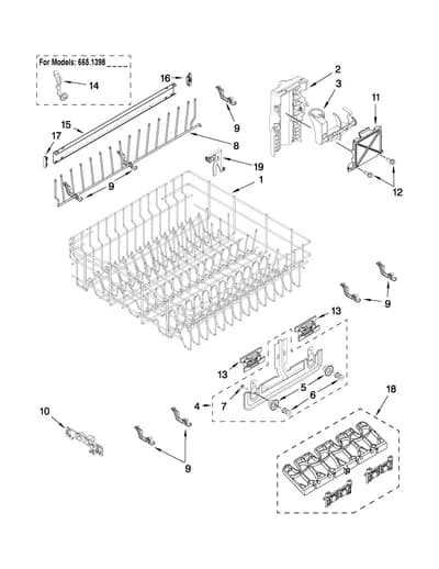 UPPER RACK AND TRACK PARTS