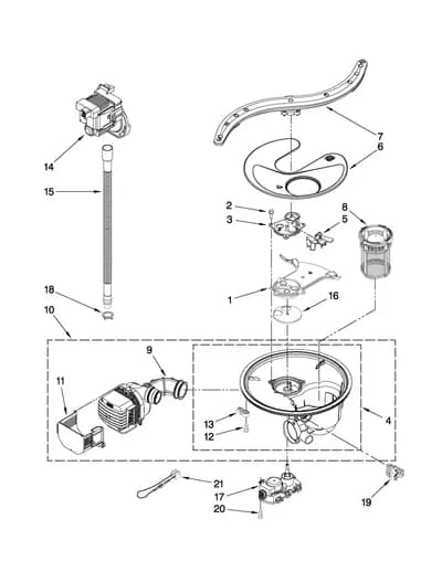 PUMP, WASHARM AND MOTOR PARTS