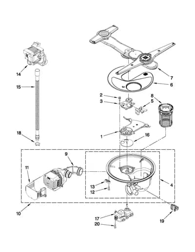 PUMP, WASHARM AND MOTOR PARTS