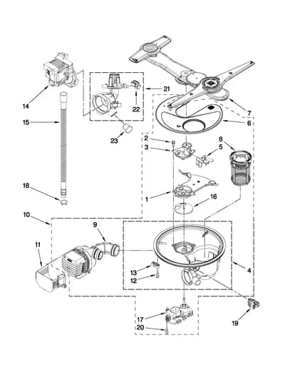 PUMP, WASHARM AND MOTOR PARTS
