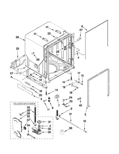 TUB AND FRAME PARTS