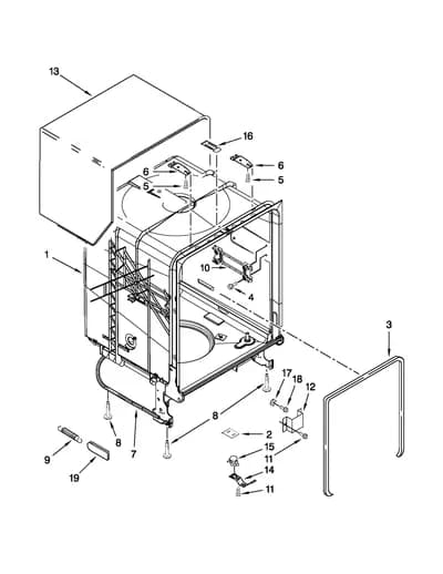 TUB AND FRAME PARTS