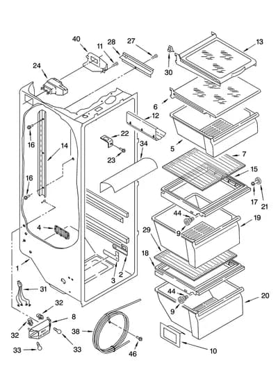 REFRIGERATOR LINER PARTS
