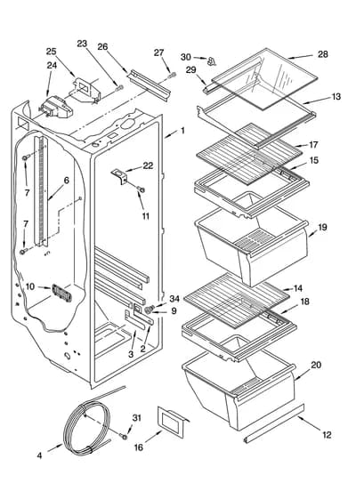 REFRIGERATOR LINER PARTS