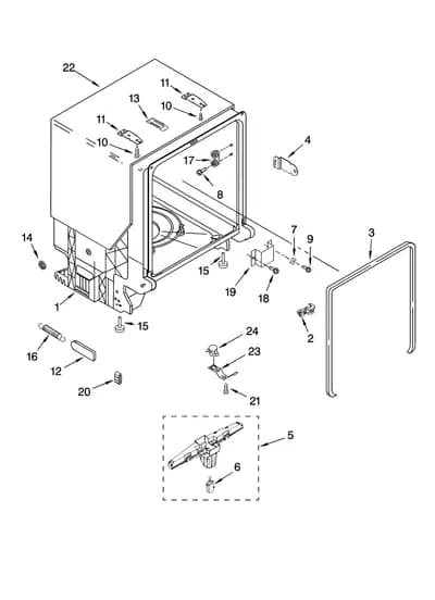 TUB AND FRAME PARTS