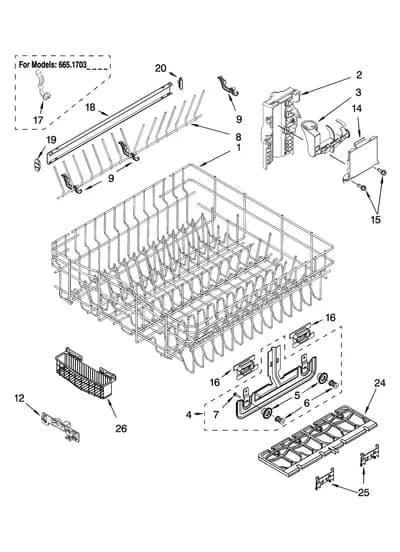 UPPER RACK AND TRACK PARTS