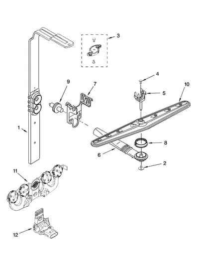 UPPER WASH AND RINSE PARTS