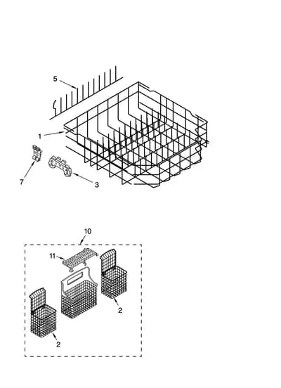 LOWER RACK PARTS, OPTIONAL PARTS (NOT INCLUDED)