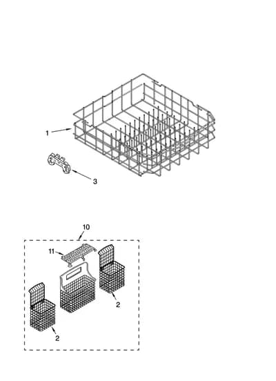 LOWER RACK PARTS, OPTIONAL PARTS (NOT INCLUDED)