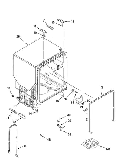 TUB AND FRAME PARTS