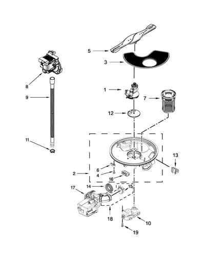 PUMP, WASHARM AND MOTOR PARTS