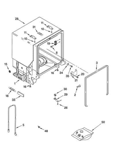 TUB AND FRAME PARTS