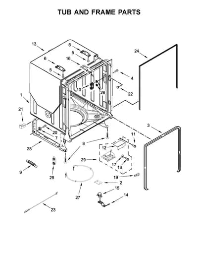 TUB AND FRAME PARTS