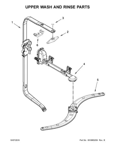 UPPER WASH AND RINSE PARTS