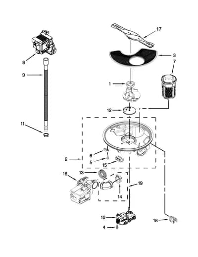 PUMP, WASHARM AND MOTOR PARTS