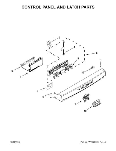 CONTROL PANEL AND LATCH PARTS