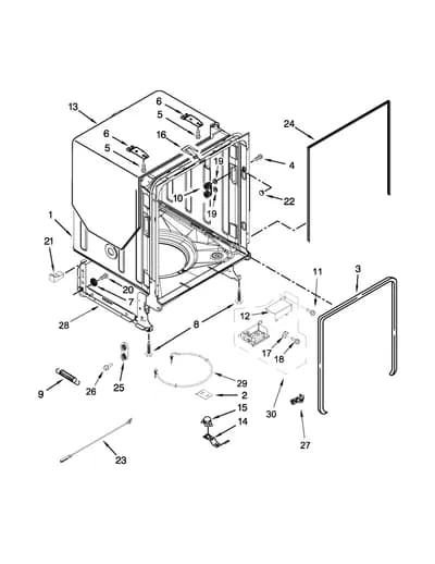 TUB AND FRAME PARTS