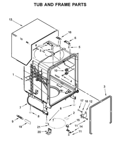 TUB AND FRAME PARTS