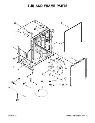 TUB AND FRAME PARTS
