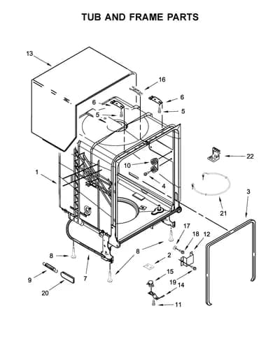TUB AND FRAME PARTS