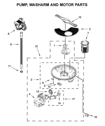 PUMP, WASHARM AND MOTOR PARTS