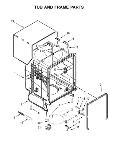 TUB AND FRAME PARTS