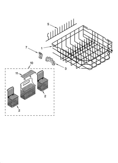 LOWER RACK PARTS, OPTIONAL PARTS (NOT INCLUDED)