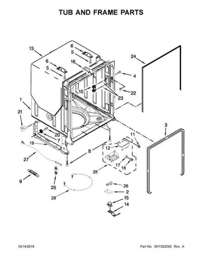 TUB AND FRAME PARTS