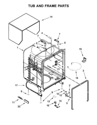 TUB AND FRAME PARTS