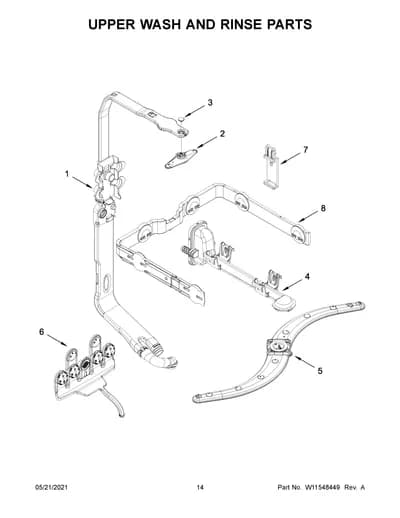 UPPER WASH AND RINSE PARTS