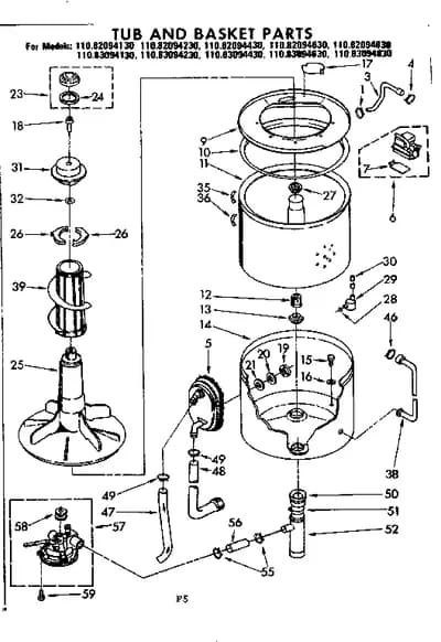 TUB AND BASKET PARTS