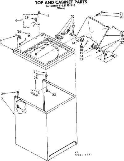 TOP AND CABINET PARTS